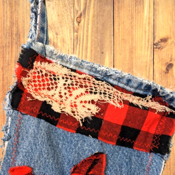 OOAK Christmas Stocking Handmade Gift Decorations - Picture 2 of 5